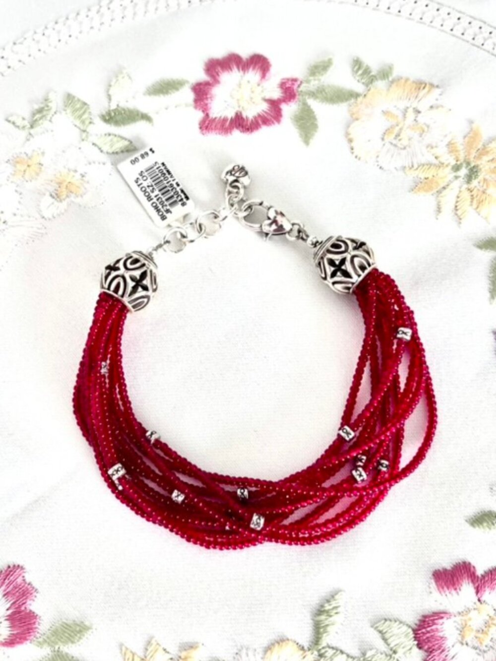 Brighton BoHo Roots Red Czech Glass Bead Bracelet - Picture 2 of 3